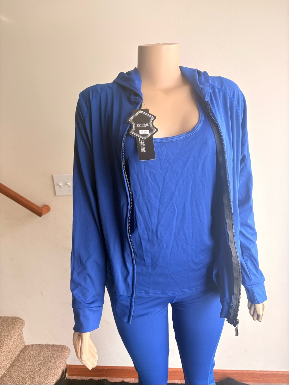 Royal Blue Active Tank + Zip Hoodie Set